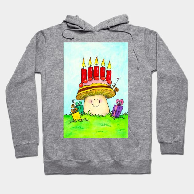 Happy Birthday Mushroom Hoodie by nicolejanes